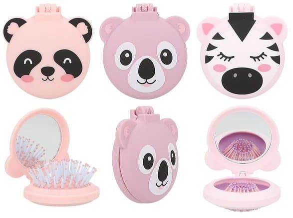 TOPModel Folding Hairbrush With Mirror