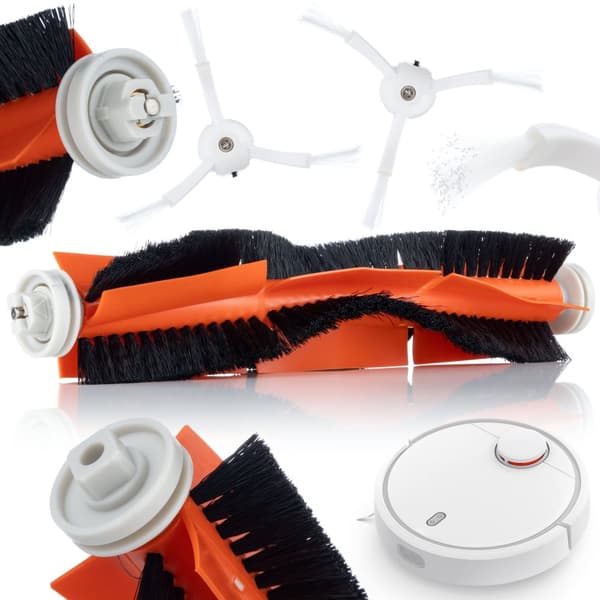 Xiaomi Mi Vacuumin varaosasarja (1 kpl rullaharja (pää), 2 kpl kolmivartista sivuharjaa)