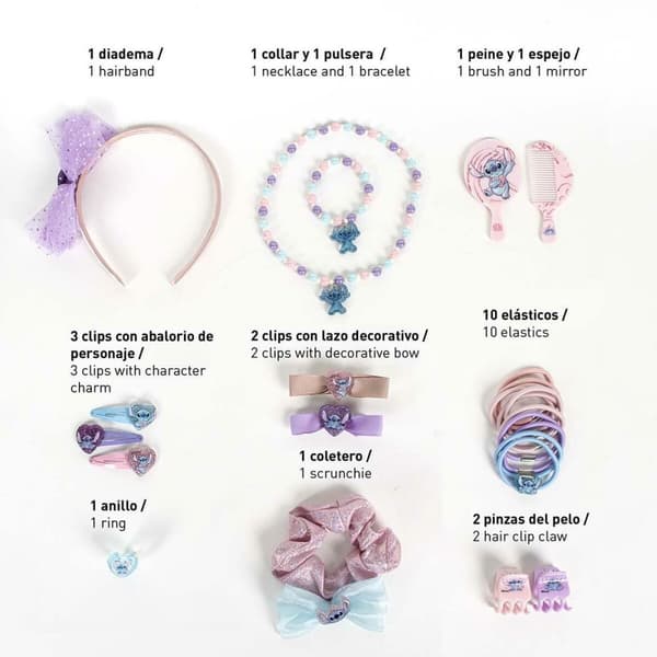 Hair accessories Stitch Rosa 24 Delar