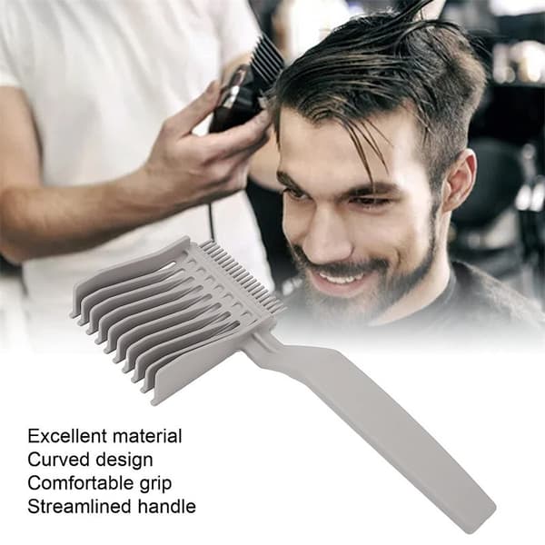 INF Barber Fade Comb for Men, Flat Top Comb Grå+svart2 pack