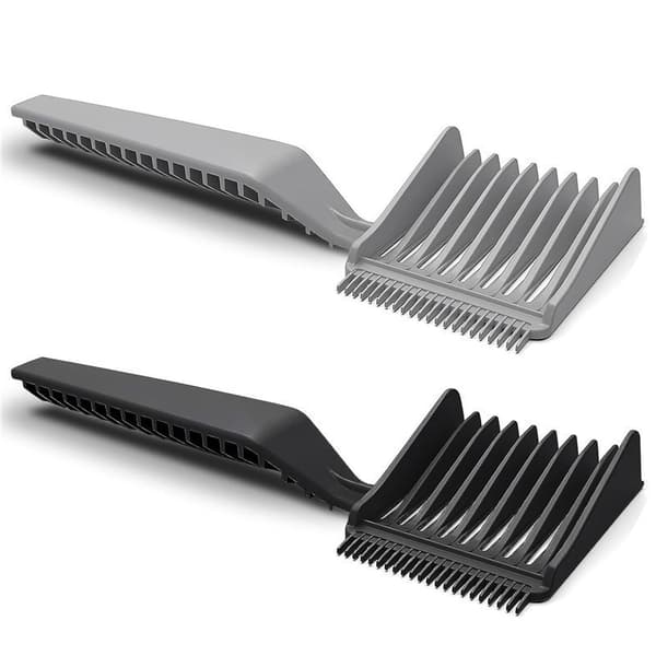 INF Barber Fade Comb for Men, Flat Top Comb Grå+svart2 pack