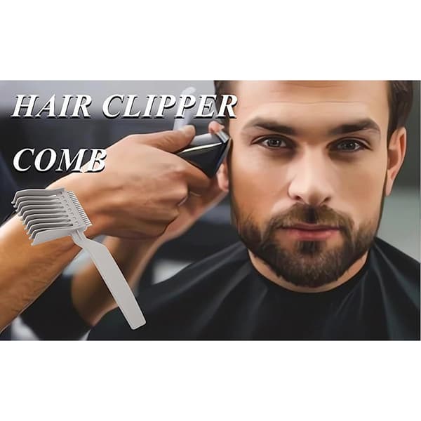 INF Barber Fade Comb miehille, Flat Top Comb Musta valkoinen2 pack