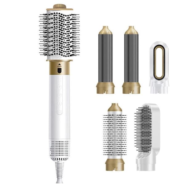INN® 6 i 1 blåsborste 2 automatiska omslagsrullare platt borste oval borste koncentrator diffusor utan termiska skador vit