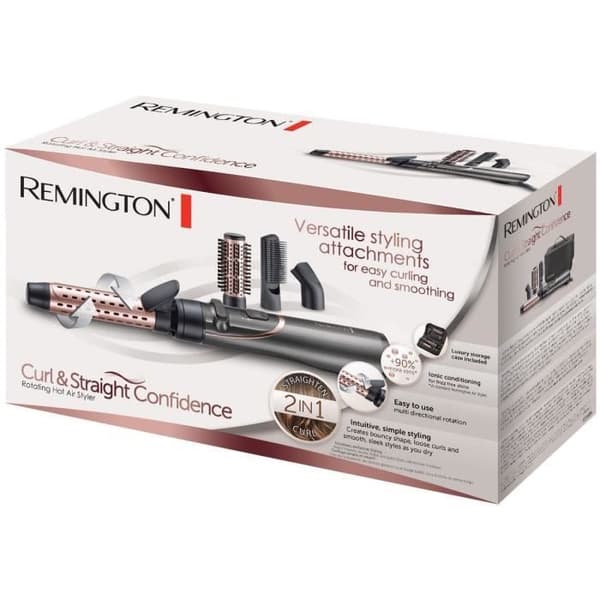 Remington AS8606 4in1 blåsningsborste - slät, lock, vågor, volym - Rund borste, platt borste, papiljotter, koncentrator Svart, Rose Gold