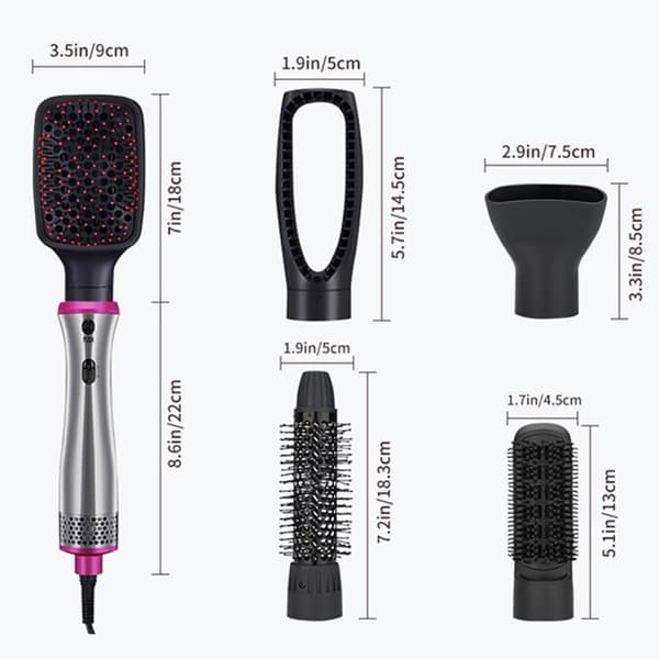 TD® 5-i-1 Hot Air Comb Curling och uträtning Anti-järn design