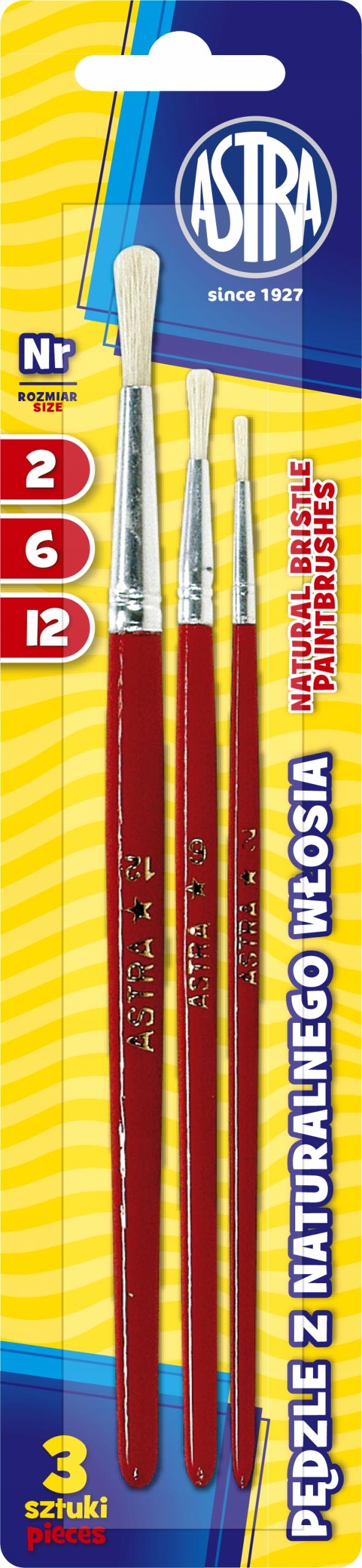 Astra børster 2,6,12 naturlige børster AS315111001