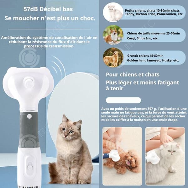 INN Hund och katt ångborste 200000rpm 29x5x12cm med två hårtorkar blåsborstar för skönhet hårtork för djur