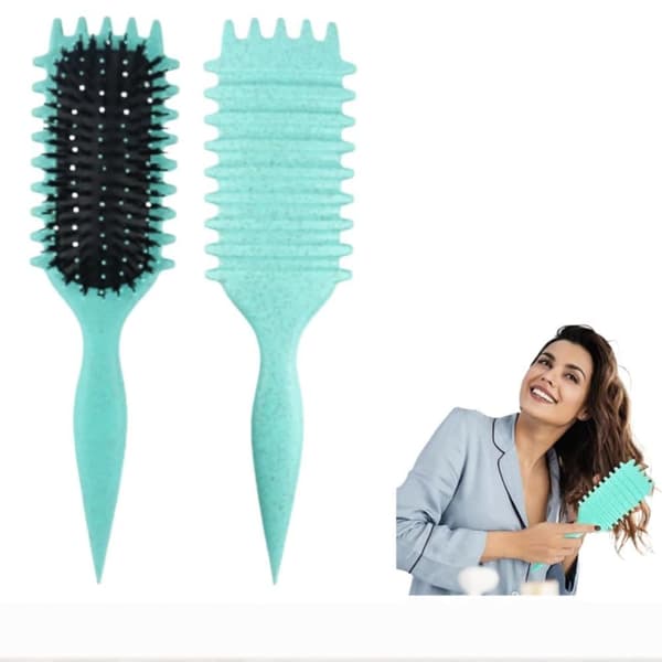 Curl Hair Brush, 2025 Curly Defining Brush, ventilerad för att forma, reda ut och definiera lockar för kvinnor och män Mindre dra 1 bit grön