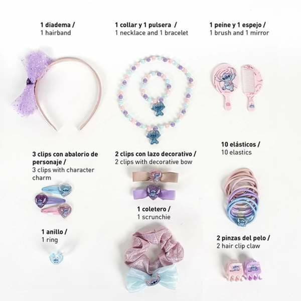 Hair accessories Stitch Rosa 24 Delar