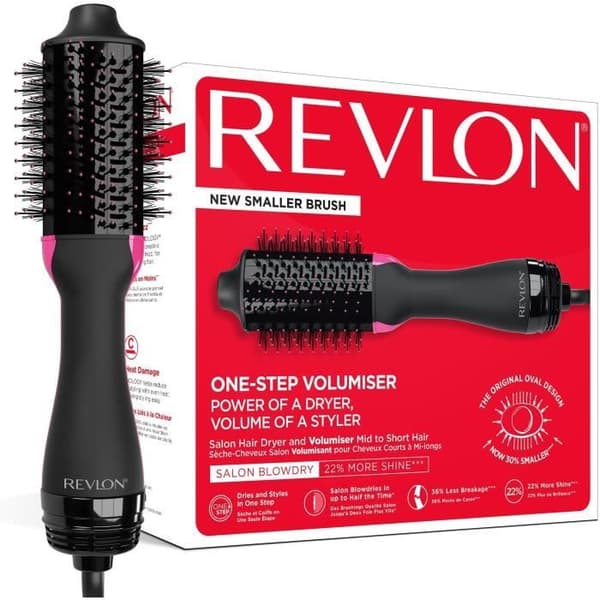 REVLON RVDR5282UKE - Enstegs volymgivande torkborste - Kort till medelhårt hår - Oval borste - Blandat borst - 3 inställningar