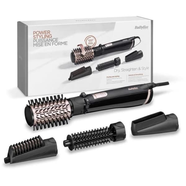 BaByliss AS200E Torka, räta ut och styla 4-i-1 1000W roterande blåsborste med jonisk funktion