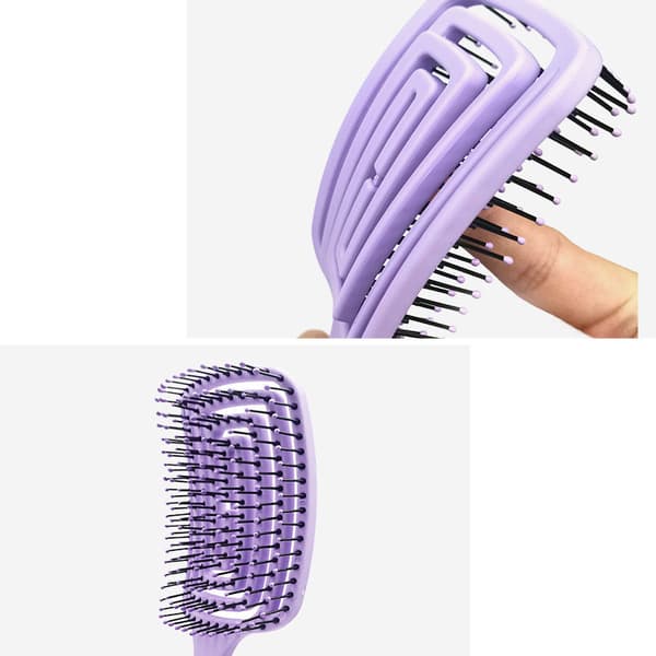 INF Ergonominen kaareva tuuletusharja päänahan hierontaan Violetti
