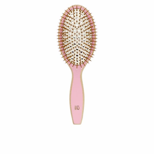 Børste til Glatning af Håret Ilū Bamboom Pink Oval