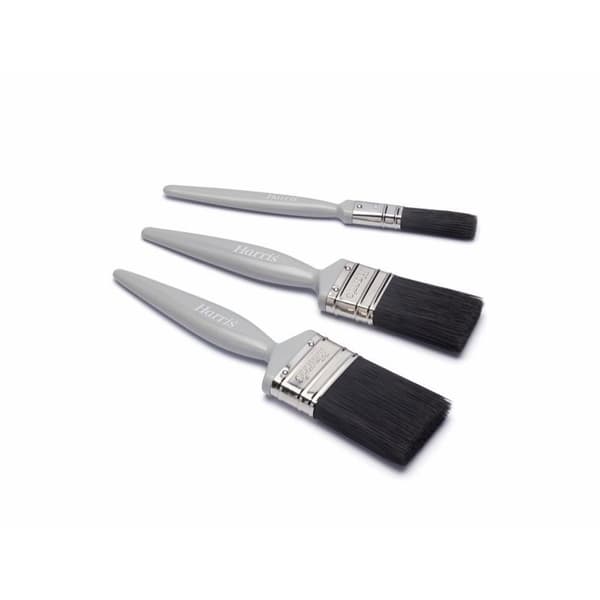 Harris Essentials Gloss Paint Brush Set (Pack of 3) White One Size