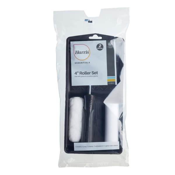 Harris Essentials Gloss 4 tum Mini Paint Roller Set (4 stycken)