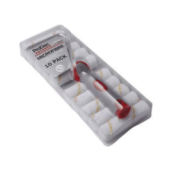 ProDec Mikrofibre rulle og ramme med kort plys (pakke med 10) White/Grey One Size