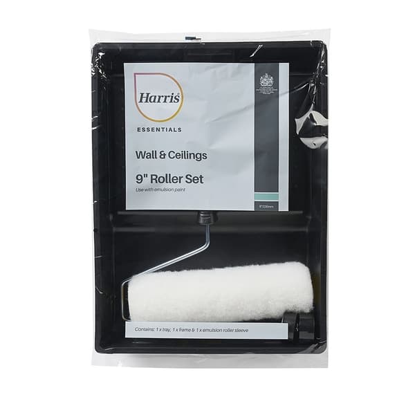 Harris Essentials Paint Roller Set Black/White 9in