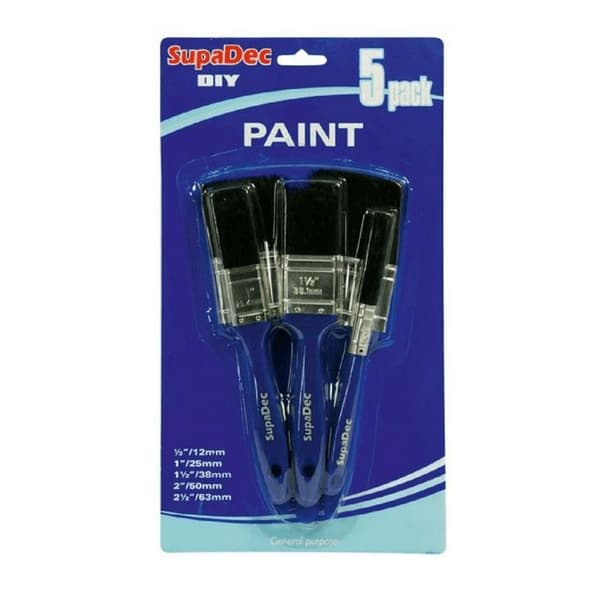 SupaDec Paint Brush Set (5 Pack) Blue/Black One Size