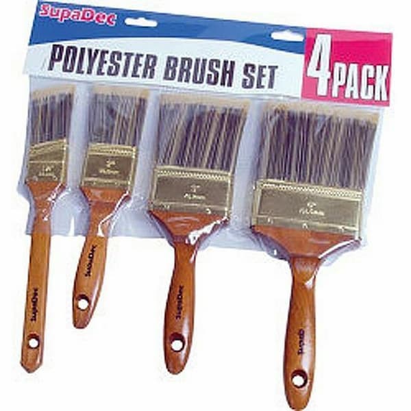 SupaDec Polyester Brush Set (4 Pack) Brown One Size