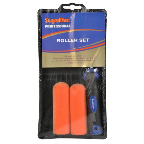 SupaDec Foam Paint Roller Set Orange/Black 4in