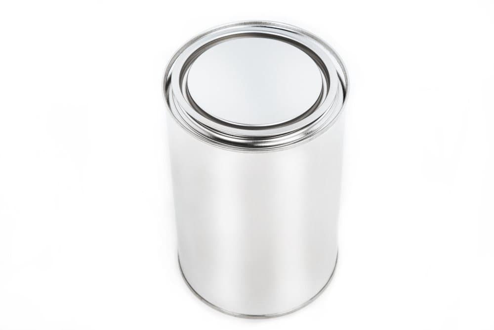 Plåtburk 34 oz (1 L) med intryckbart lock - lufttät, opaque, tom, rund - förvarings / ljusburk