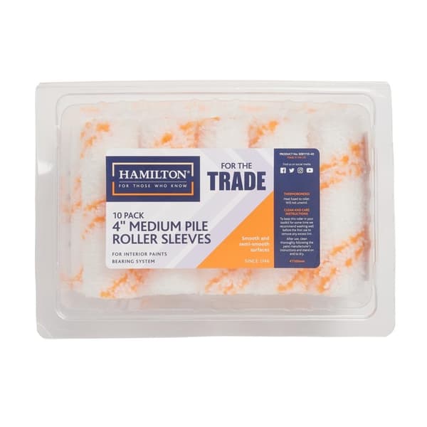 Hamilton Färgrollerhylsa med medium tjocklek (10-pack) White/Orange 4in