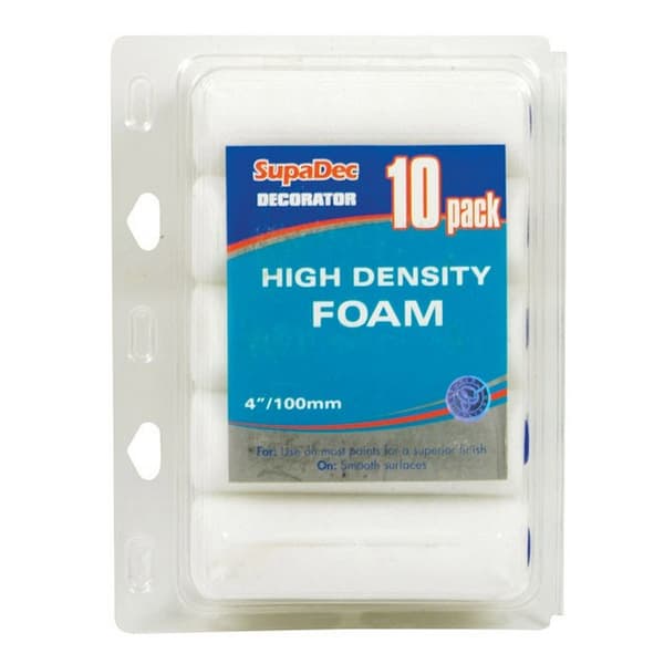 SupaDec High-Density Foam Mini Roller (Pack of 10) White One Size