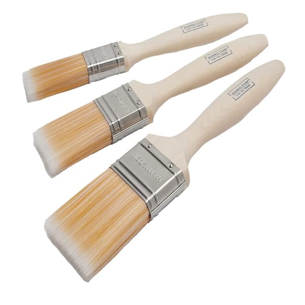Hamilton For The Trade Flat Paint Brush (Pack of 3) Brown One Size