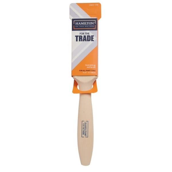 Hamilton For The Trade Flat Paint Brush Orange/White 1in