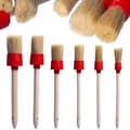 Miniatyrbild 1 av 3: Set med 6 runda ringformade borstar, 20–45 mm naturborst, olika bredder