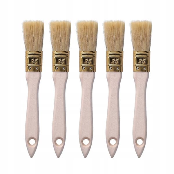 Set med 20 platta penslar, 15/25/36/50 mm naturborst