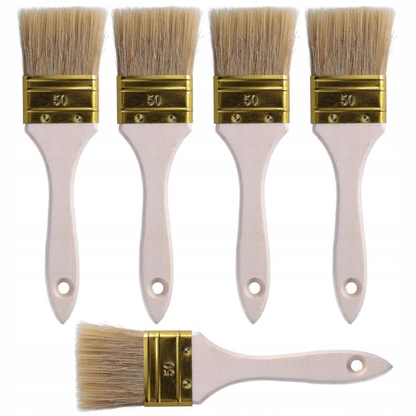 Set med 20 platta penslar, 15/25/36/50 mm naturborst