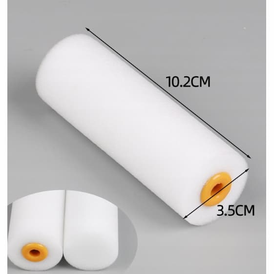 Sæt med 10 cm polyurethan malerruller, 10 stk. med håndtag