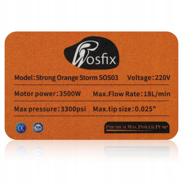 Rosfix-kiviaines Rosfix Strong Blue Storm SBS03 3500W 22MPA 18L/min + 50 cm putki + reikäputki + 13 m letku + letkusovitin + 4 x 60 mesh -suodatin + 2