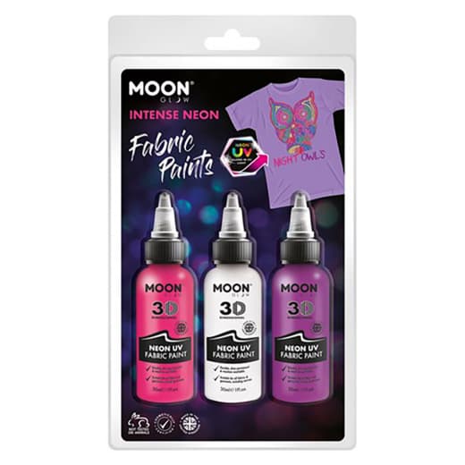 Fabric paint Neon UV 3 pack