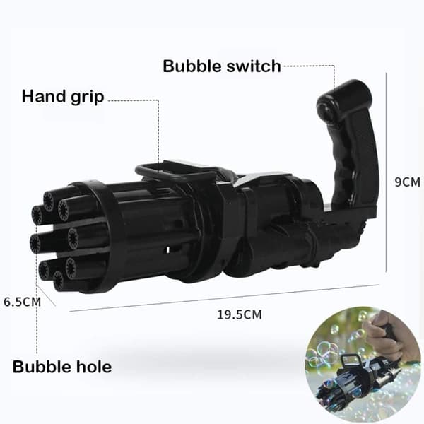 Såpbubblepistol, svart (batteridriven)