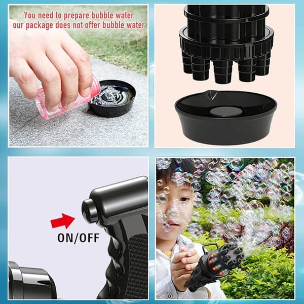Såpbubblepistol, guldfärg (batteridriven)