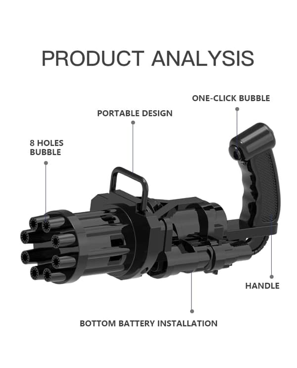 Såpbubblepistol, guldfärg (batteridriven)