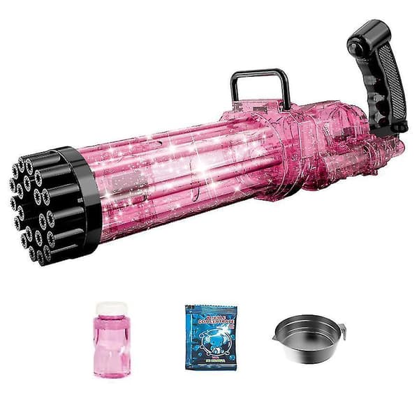Såpbubbelpistol batteridriven med ljus 21 kanaler.