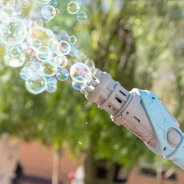 BUBBLIG : Minigun Automatisk såpbubblapistolleksak för barn-8 kanoner 300 bubblor per skott-batteridriven-Ac[~326]