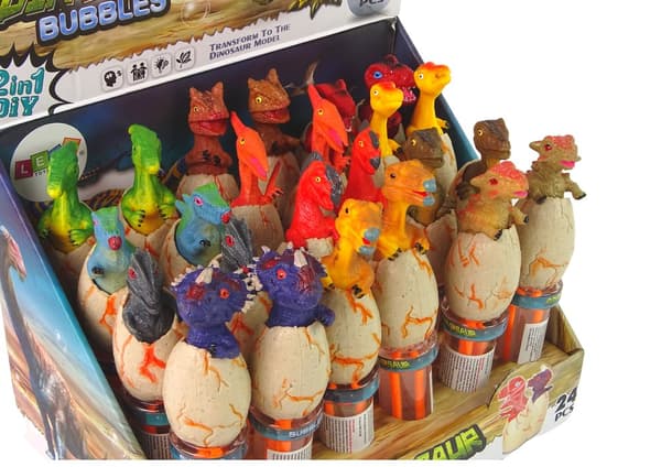 Dinosaurier såpbubblor 18 cm olika färger