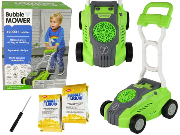 Grøn plæneklipper boblemaskine