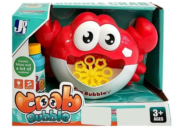 Röd Krab såpbubbla maskin