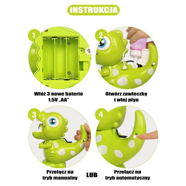 WOOPIE Dinosaur boblemaskine til børn