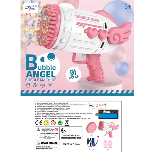 WOOPIE Bubbelpistol 91 Hål Rosa