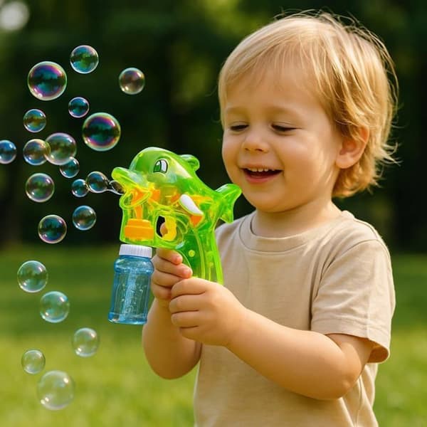 Plastpistol med Bubblor Dophin med 2 Extra Patruller Perfekt för Barn Utomhuslek Bubbelpistol