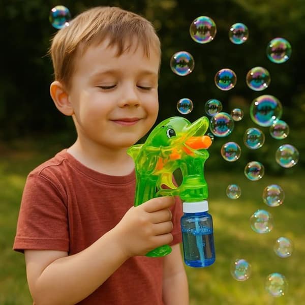 Plastpistol med Bubblor Dophin med 2 Extra Patruller Perfekt för Barn Utomhuslek Bubbelpistol