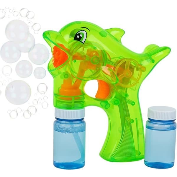 Plastpistol med Bubblor Dophin med 2 Extra Patruller Perfekt för Barn Utomhuslek Bubbelpistol
