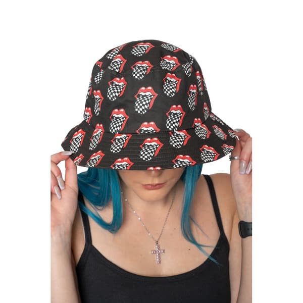 The Rolling Stones Unisex vuxen Tongue Checkerboard Bucket Hat