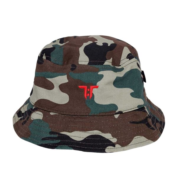 Tokyo Time Unisex Adult Camo Logo Bucket Hat Green/Brown/Grey One Size